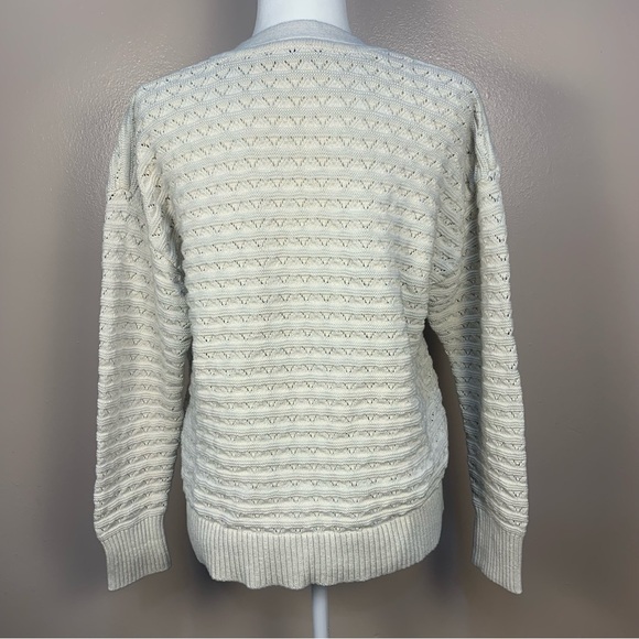 Veronica Beard Bracia Pointelle V Neck Sweater - Picture 15 of 15